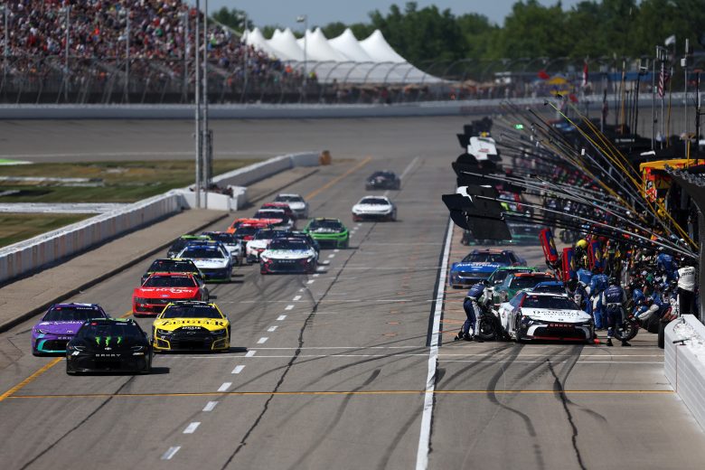 NASCAR Cup Series racing at Michigan.