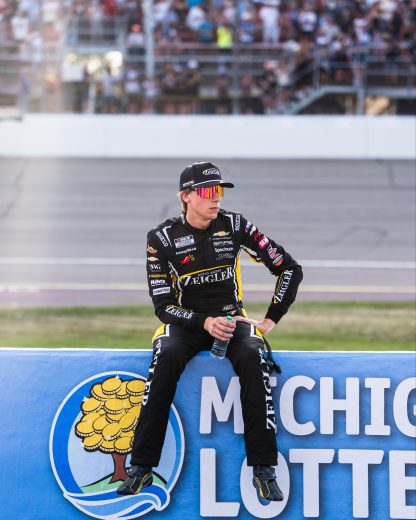 Carson Hocevar after Michigan Cup race.