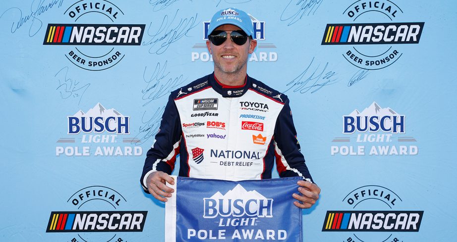 Denny Hamlin poses for a photo.