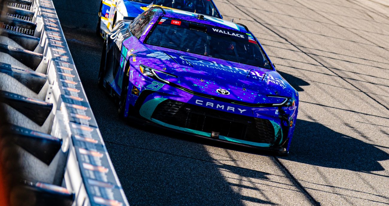 Bubba Wallace drives at Michigan.