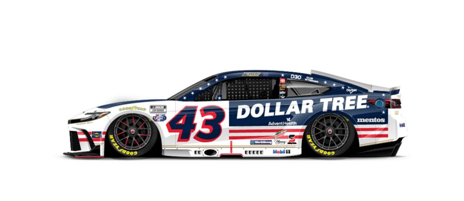 A graphic depicting the No. 43 Toyota.