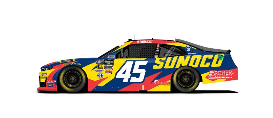 A graphic depicting the No. 45 Chevrolet.