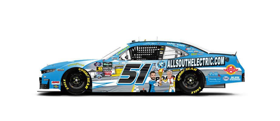 A graphic depicting the No. 51 Chevrolet.