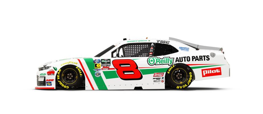 A graphic depicting the No. 8 Chevrolet.