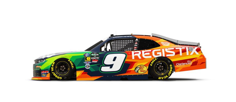 A graphic depicting the No. 9 Chevrolet.