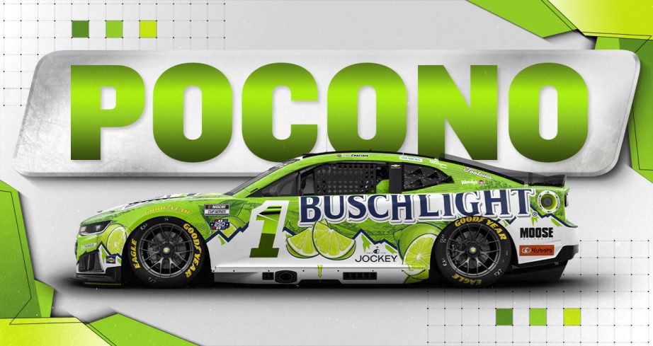 Graphic of Busch Light Lime car for Pocono.