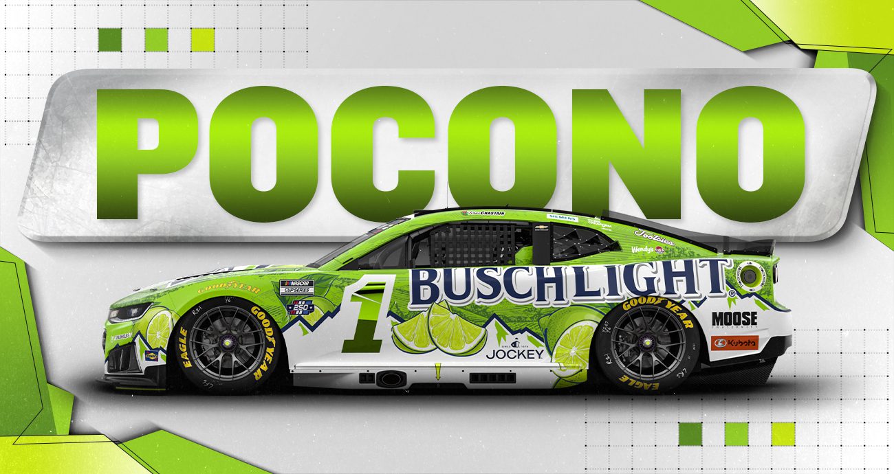 Graphic of Busch Light Lime car for Pocono.