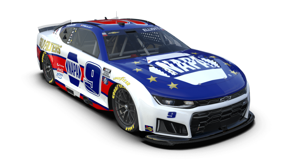 A rendition of Chase Elliott's No. 9 paint scheme for Naval Base Coronado.