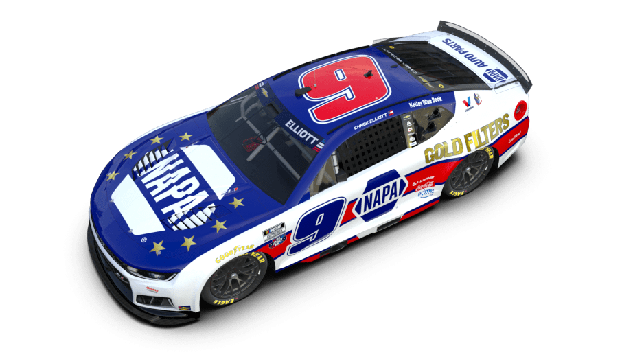 A rendition of Chase Elliott's No. 9 paint scheme for Naval Base Coronado.