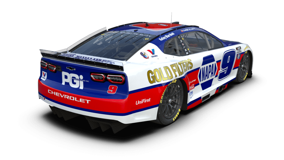 A rendition of Chase Elliott's No. 9 paint scheme for Naval Base Coronado.