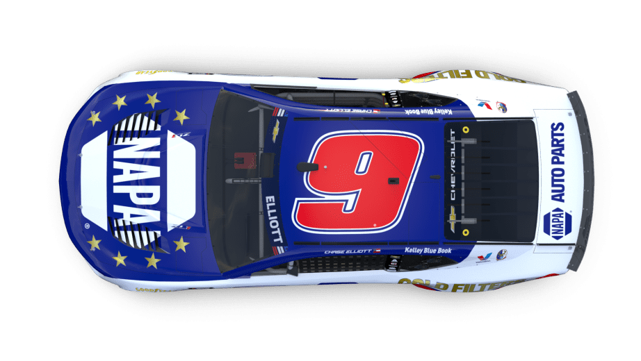 A rendition of Chase Elliott's No. 9 paint scheme for Naval Base Coronado.