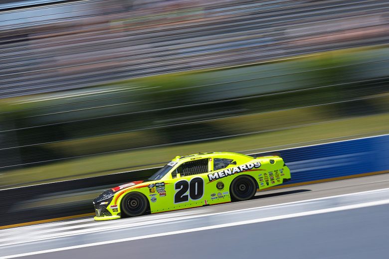 Brandon Jones drives at Pocono.