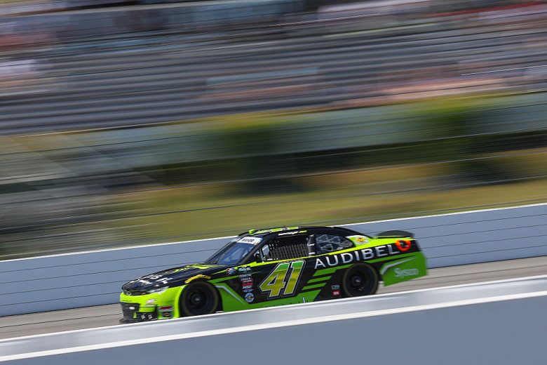 Sam Mayer drives at Pocono.