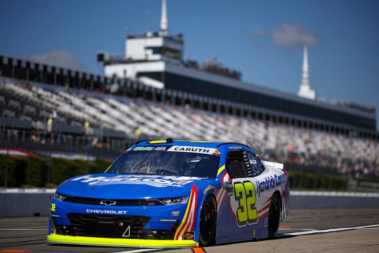 Rajah Caruth drives down pit road at Pocono.