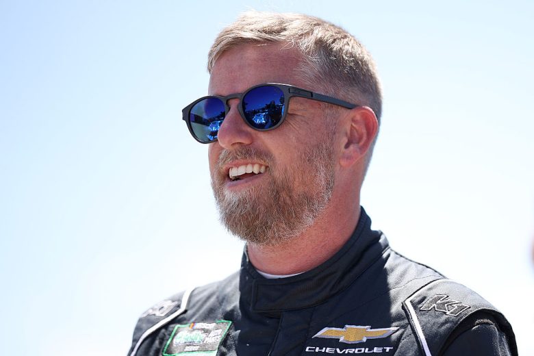 Justin Allgaier looks on.