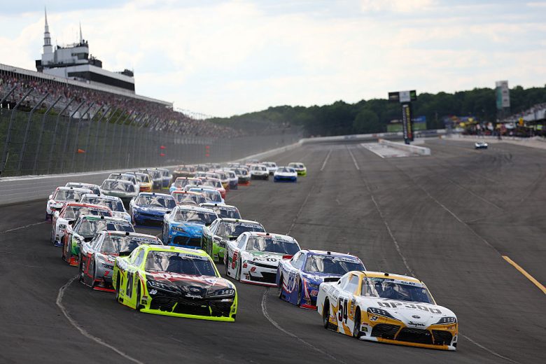 A general view of racing at Pocono.