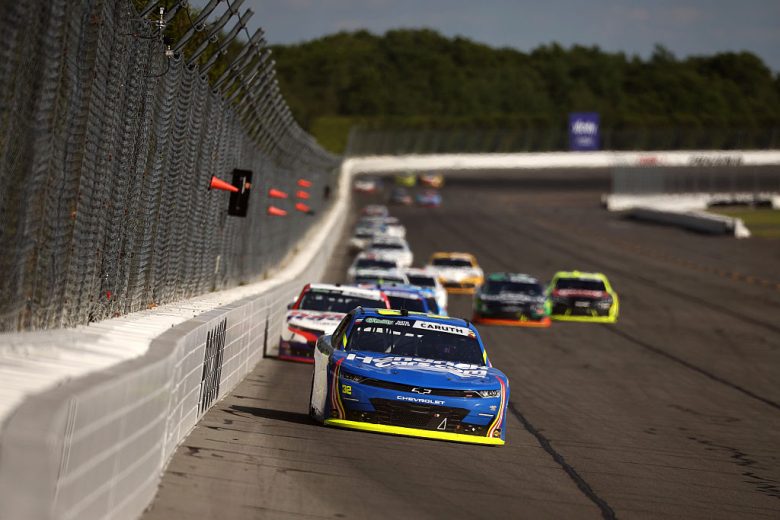 A general view of racing at Pocono.