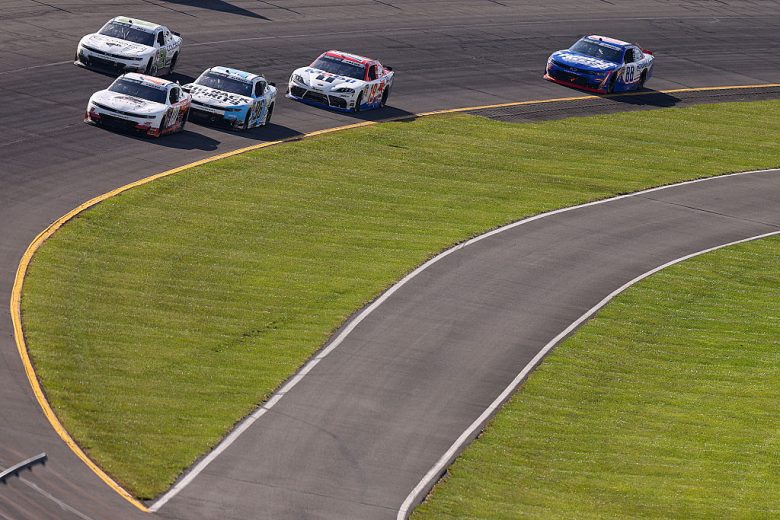 A general view of racing at Pocono.