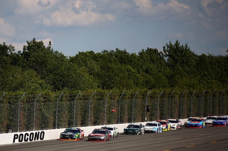 A general view of racing at Pocono.