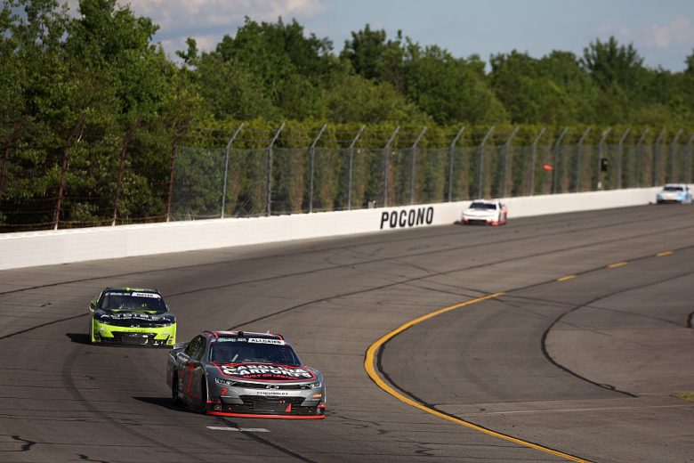 A general view of racing at Pocono.