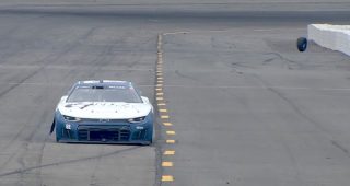 Promo Image for Casey Mears loses wheel at Pocono, brings out caution