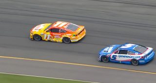 Promo Image for Denny Hamlin passes Kyle Larson for late Stage 1 lead