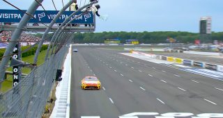 Promo Image for Denny Hamlin wins Stage 1 over Larson