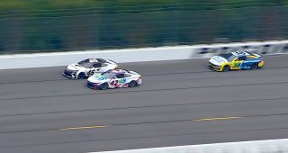 Promo Image for Reddick, Nemechek battle side-by-side on Stage 2 restart