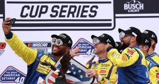 Promo Image for Photos: Denny Hamlin celebrates Pocono Raceway win