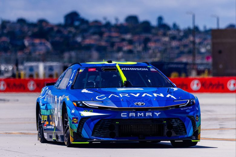 Jimmie Johnson drives at Naval Base Coronado.