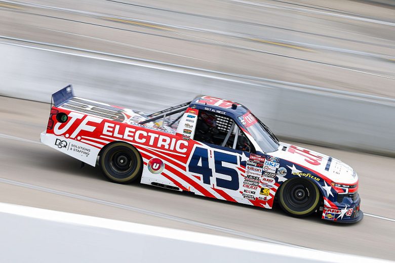 Landen Lewis drives at Naval Base Coronado.