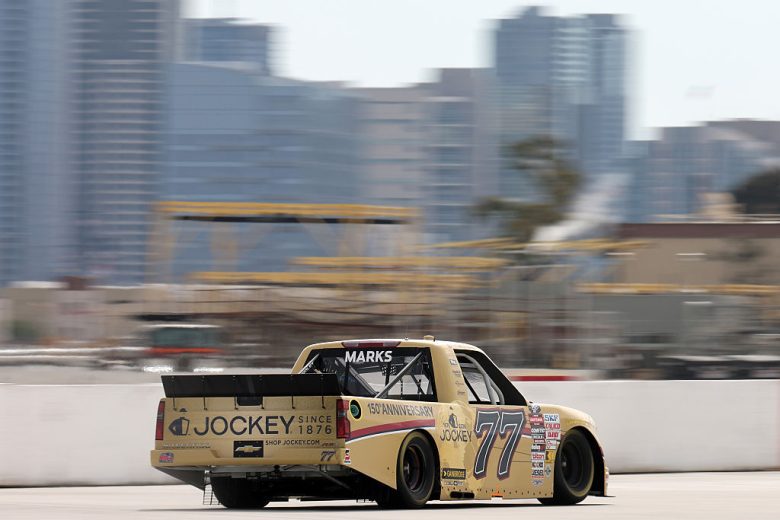 Justin Marks drives at Naval Base Coronado.
