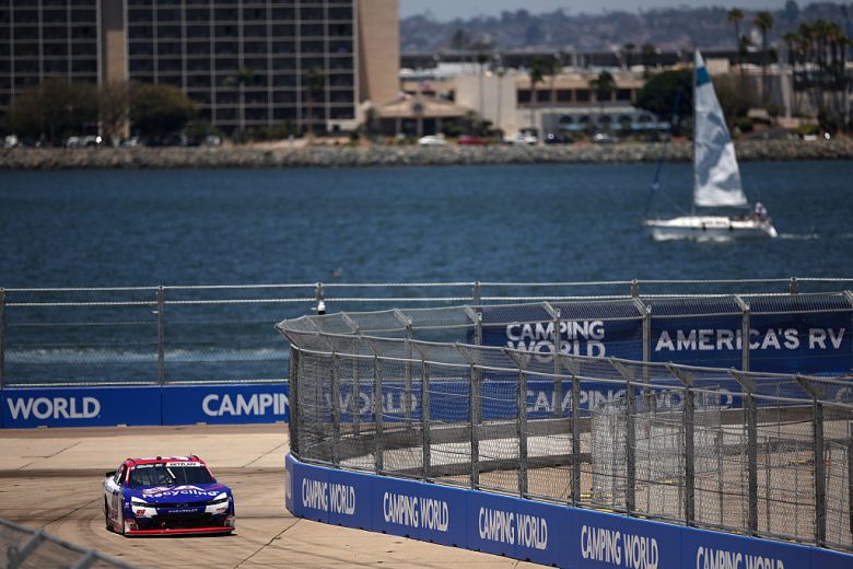 Parker Retzlaff drives at Naval Base Coronado.