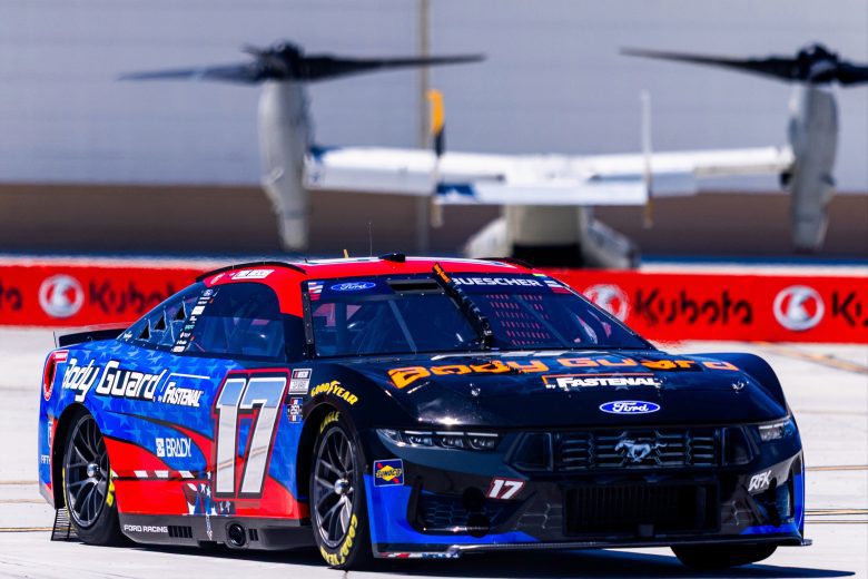 Chris Buescher drives at Naval Base Coronado.
