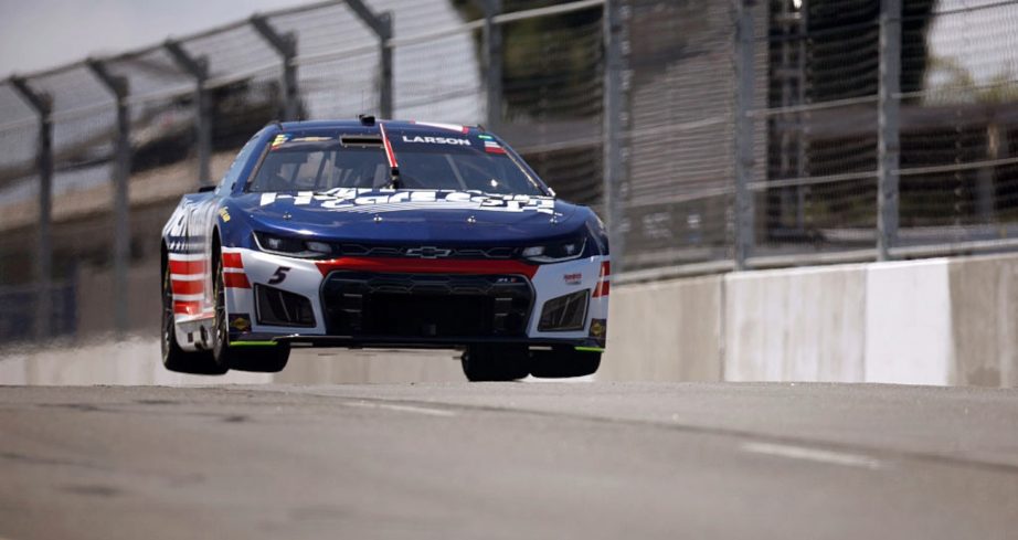 Kyle Larson drives at Naval Base Coronado.