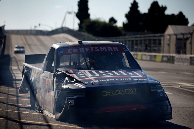 Jamie McMurray's wrecked truck at Naval Base Coronado.
