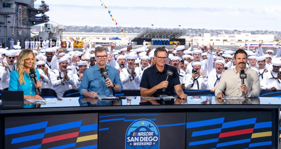 View of the broadcast desk for Prime Video