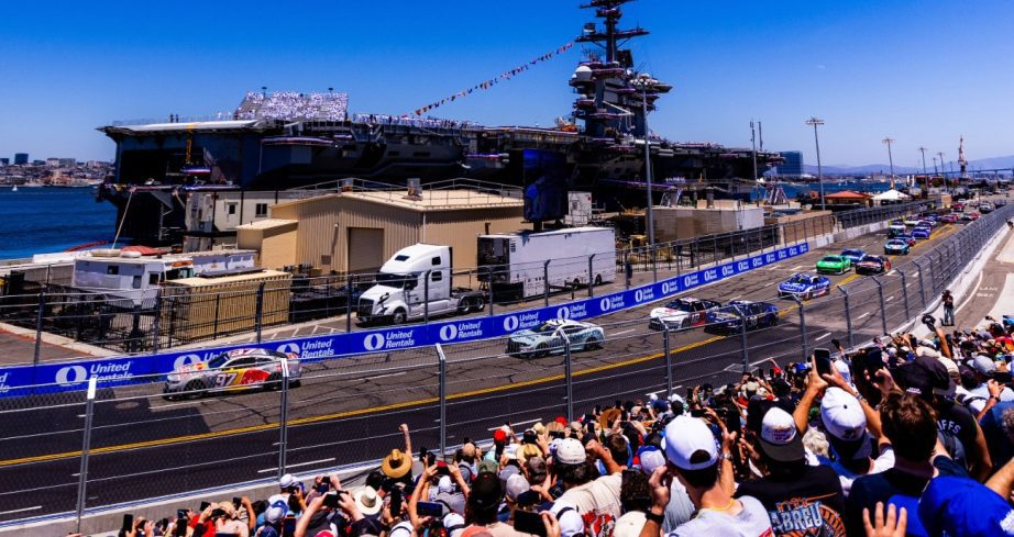 Cup Series cars start racing at Coronado.