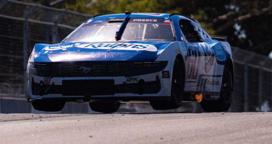 Ryan Preece drives over the bumps.