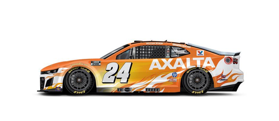 A graphic depicting the No. 24 Chevrolet.