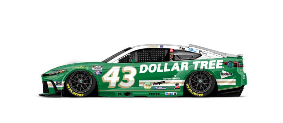 A graphic depicting the No. 43 Toyota.