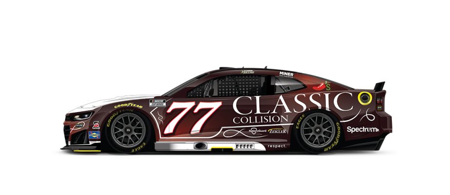 A graphic depicting the No. 77 Chevrolet.
