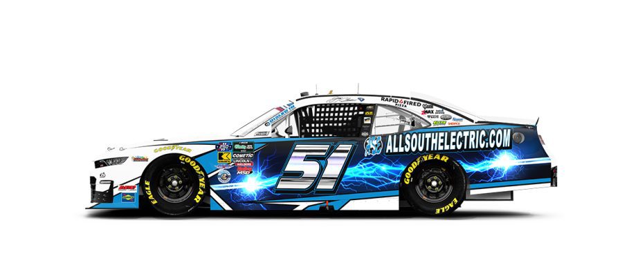 A graphic depicting the No. 51 Chevrolet.