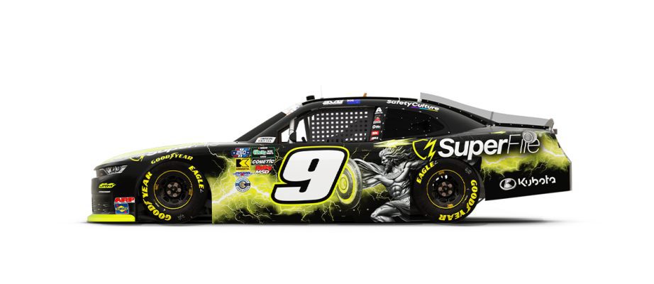 A graphic depicting the No. 9 Chevrolet.