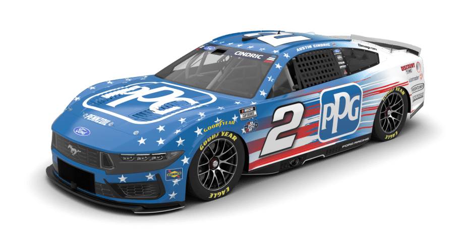 Austin Cindric No. 2 Ford patriotic paint scheme for Chicagoland Speedwday.