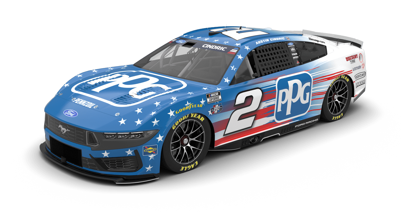 Austin Cindric No. 2 Ford patriotic paint scheme for Chicagoland Speedwday.