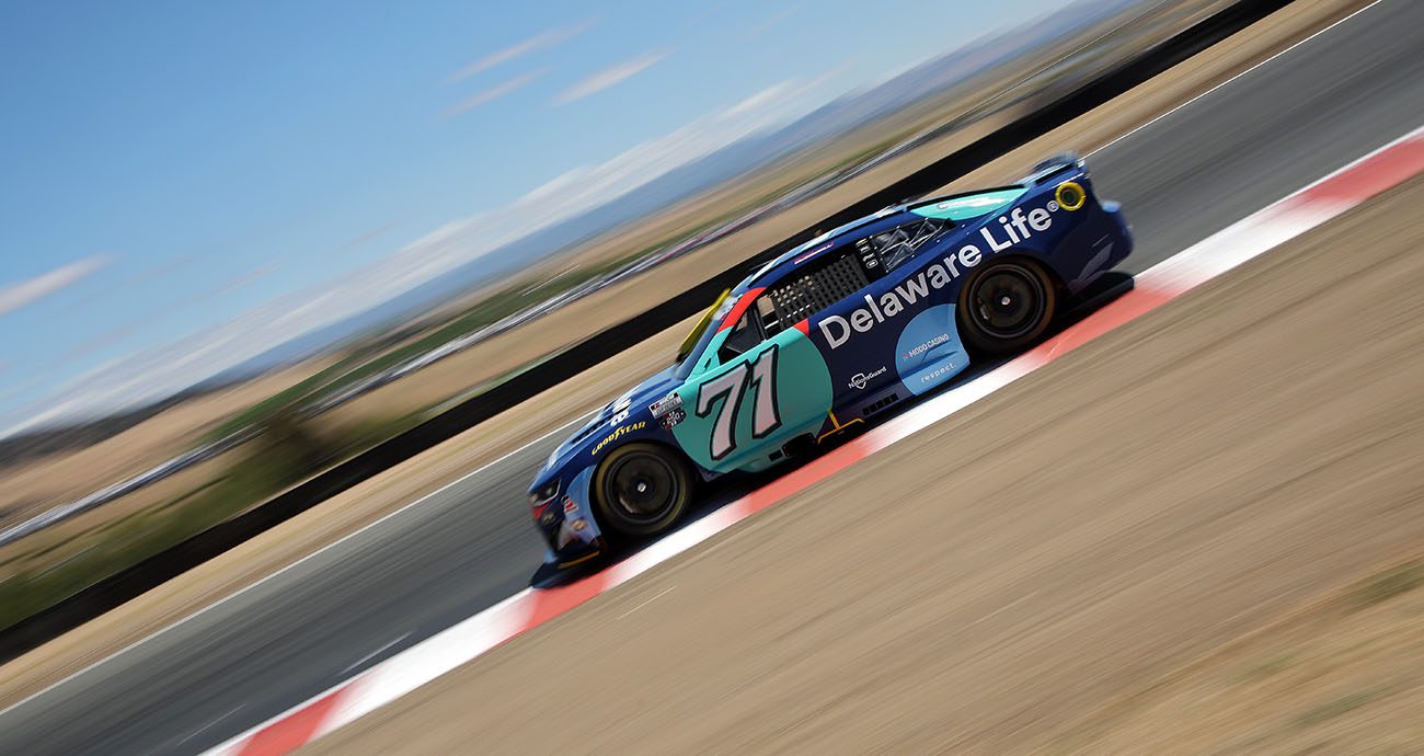 SONOMA, CALIFORNIA - JUNE 27: Michael McDowell, driver of the #71 Delaware Life Chevrolet, drives during practice for the NASCAR Cup Series Toyota/Save Mart 350 at Sonoma Raceway on June 27, 2026 in Sonoma, California. (Photo by Jonathan Bachman/Getty Images)