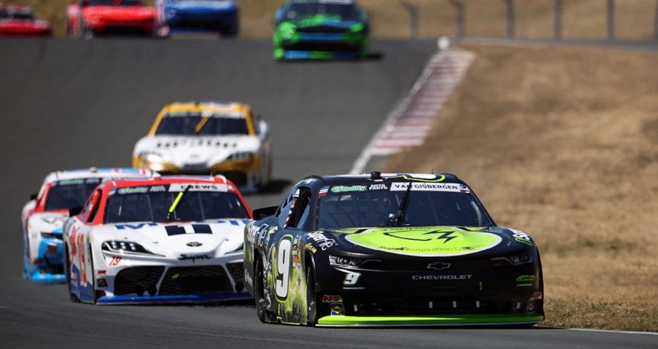 A general view of racing at Sonoma.