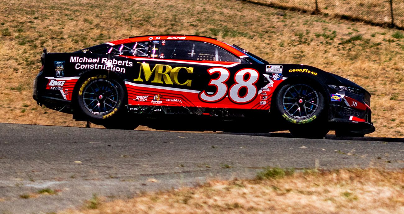 Zane Smith drives during a NASCAR Cup Series race at Sonoma.