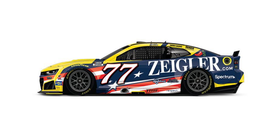 A graphic depicting the No. 77 Chevrolet.